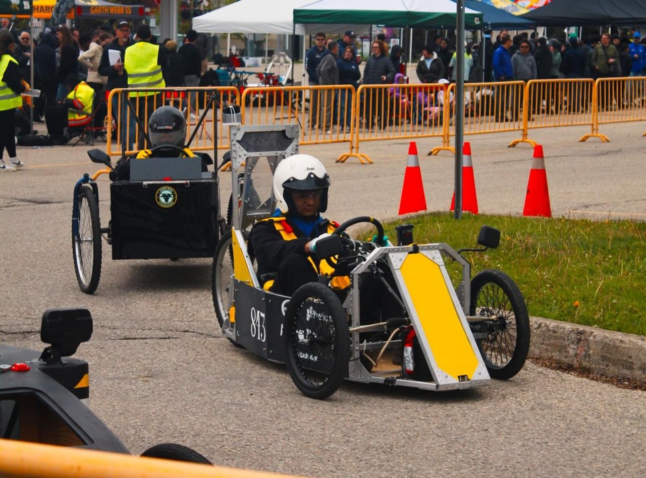 Race car on track at competition