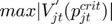 $max|V_{jt}^{'}(p_{jt}^{crit})|$