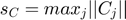 $s_C = max_j||C_j||$