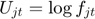 $U_{jt} = \log f_{jt}$