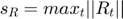 $s_R = max_t||R_t||$